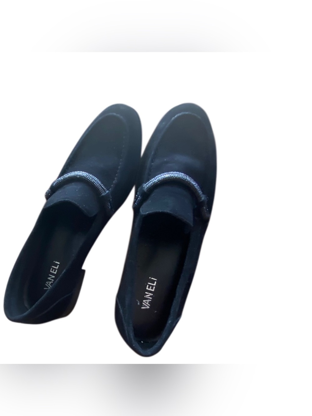 Vaneli Black Slip-On Mule with Subtle Bow Accent